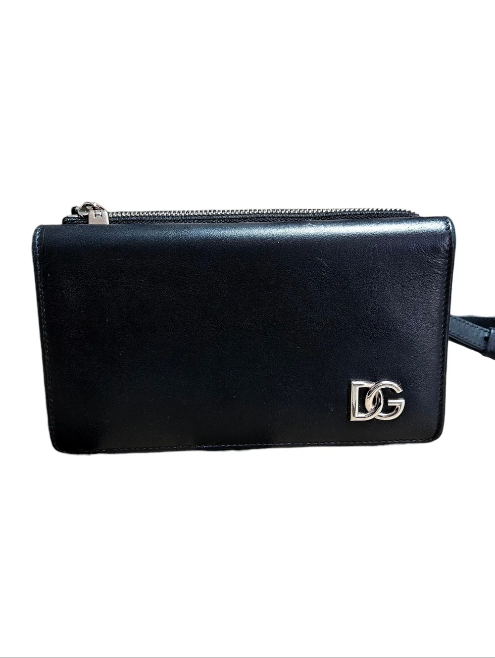 Dolce & Gabbana | DG Logo Leather Accordion Crossbody | Black - Picture 5 of 16